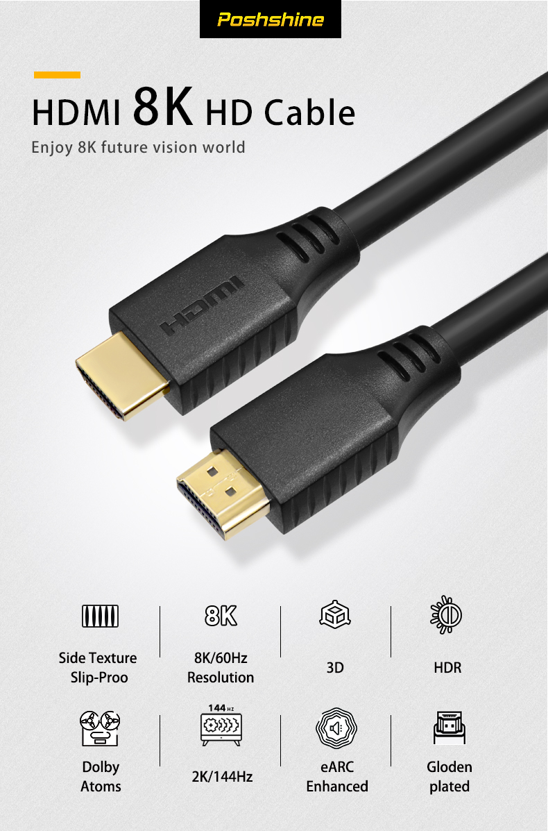 HDMI 2.1 Cable Certified 16FT/5M [2Pack], iXever 48Gbps Ultra High Speed  8K60 4K120 144Hz RTX 3090 eARC HDR10 HDCP 2.2&2.3 Dolby Compatible with  Playstation 5/PS5/Xbox Series X/Samsung/LG/Roku/TCL TV 